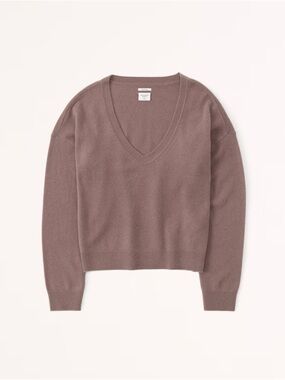 NWT Abercrombie & Fitch V-Neck Cashmere Sweater in Dusty Mauve XS